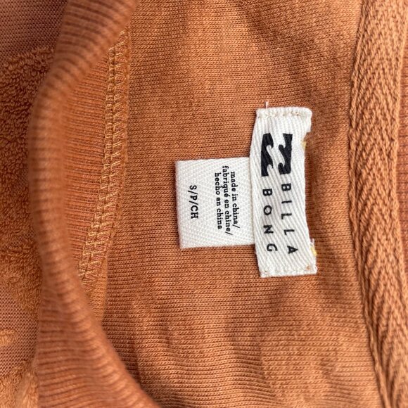 Billabong Loosen Up Set- Sweatshirt & Shorts | Size S/M | Burnt Orange/Toffee - Picture 6 of 12